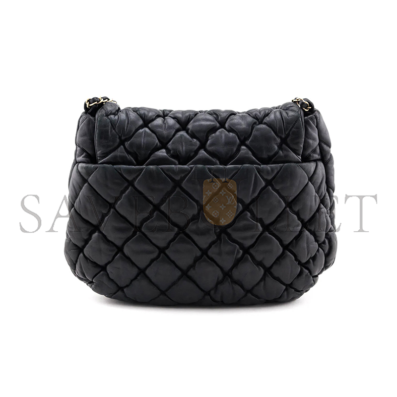 Ch*el bubble large quilted lambskin flap bag 129090 (38*20*10cm)